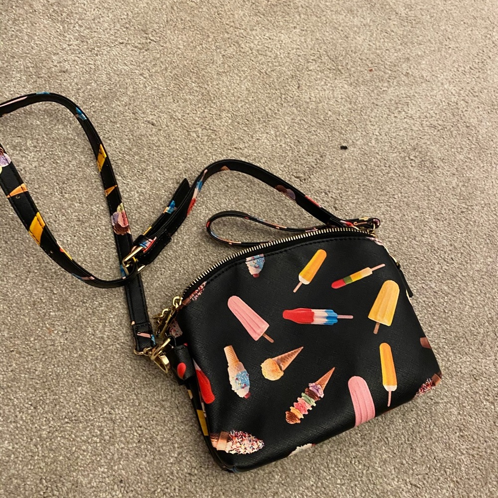 Ice Cream print cross body/ wristlet